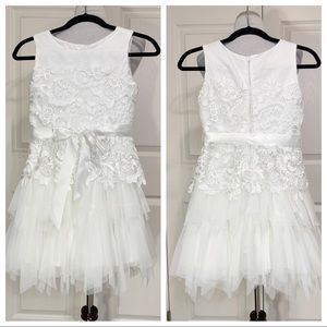 Chantilly Place white lace and tulle dress